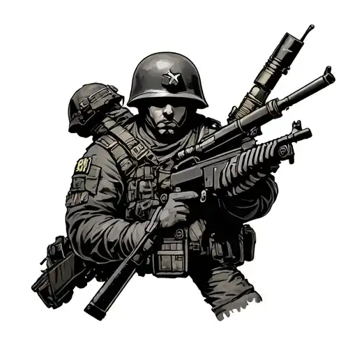promie that i will be the best soldier standing tattoo design idea