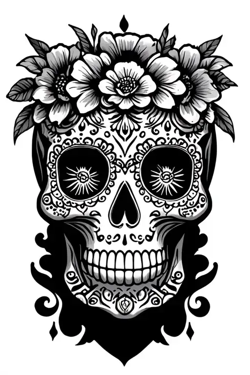 Mexican Sugar Skull tattoo design idea