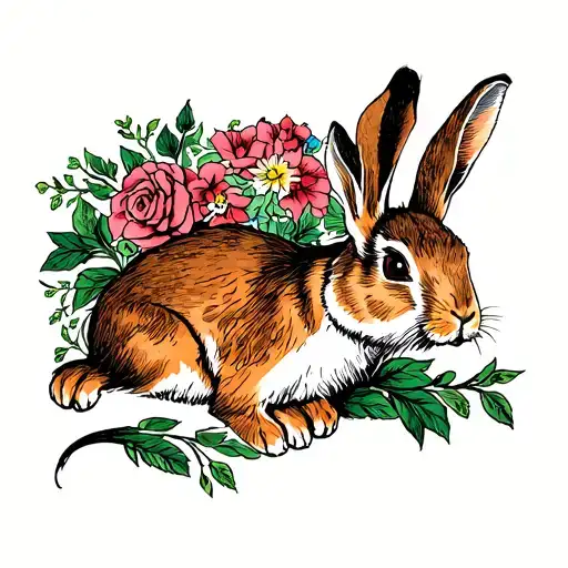 Hare tattoo design idea