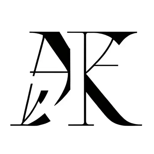 letters A, S, K merged as on symbol with sharp edges tattoo design idea
