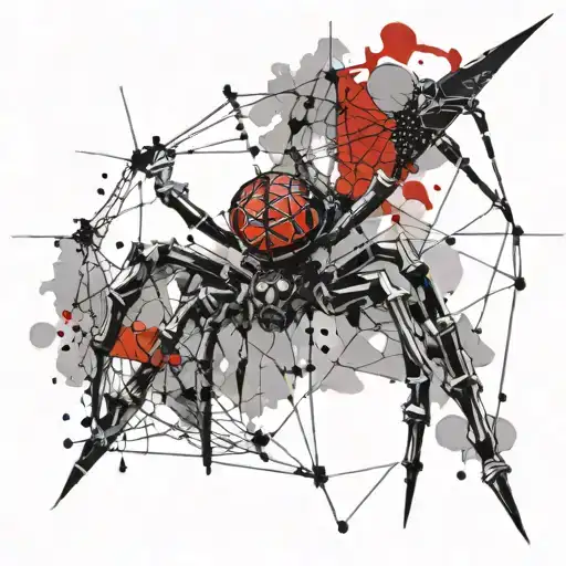 libra symbol spider web tattoo design idea