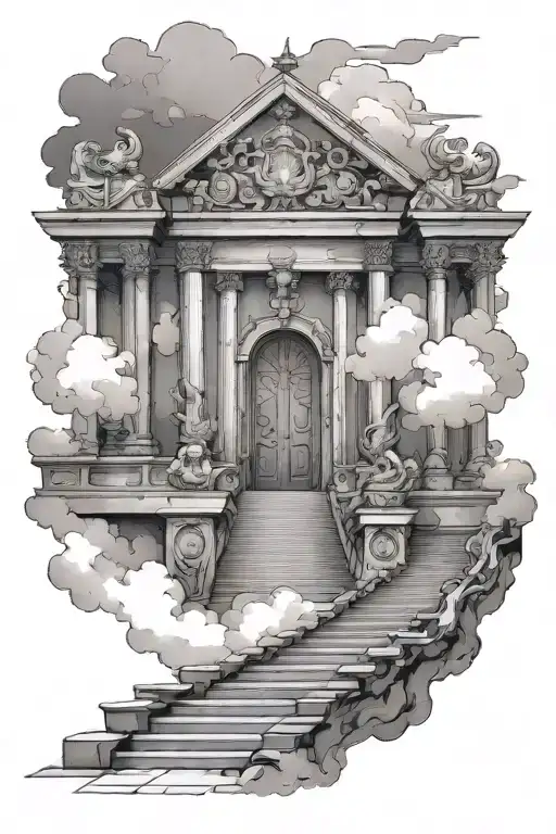 Heaven Gates with stairs leading tattoo design idea