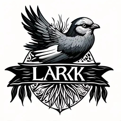 lark name tattoo design idea