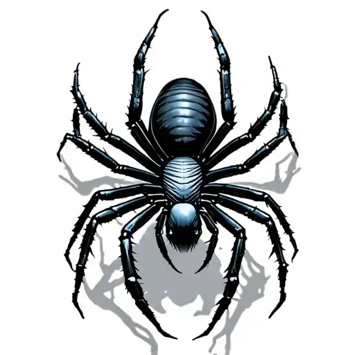 cyber sigilism with black widow spider tattoo design idea
