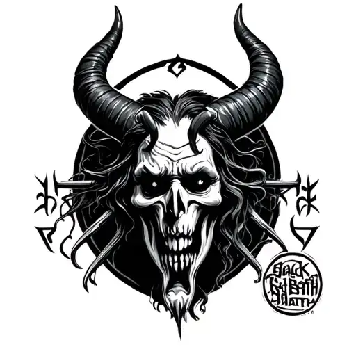 create me a black sabbath band tattoo inspired by their devil logo  tattoo design idea