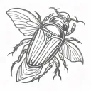 winged scarab beetle tattoo design idea