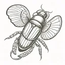 winged scarab beetle tattoo design idea