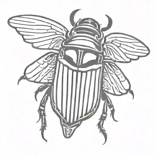 winged scarab beetle tattoo design idea