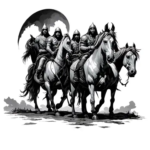 four horsemen of the apocalypse tattoo design idea