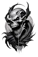 dark realism evil tattoo design idea