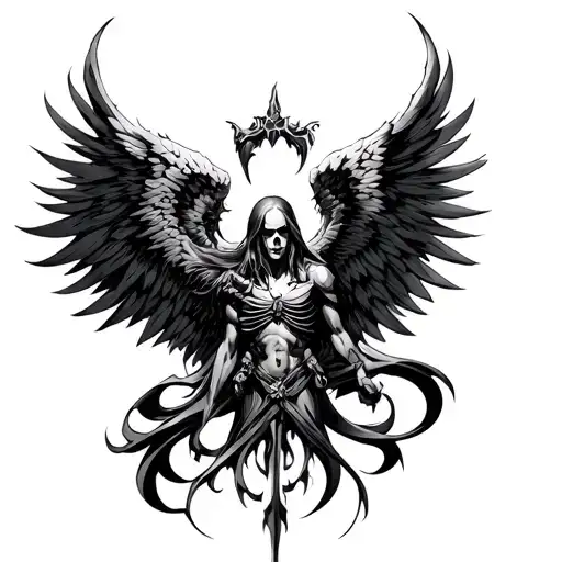 azrael death angel tattoo design idea