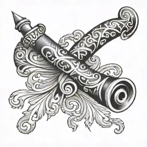 scroll wrapped tattoo design idea