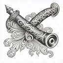 scroll wrapped tattoo design idea