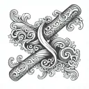 scroll wrapped tattoo design idea