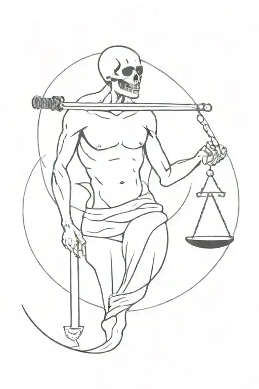 grim ripper and weighing ⚖️  tattoo design idea