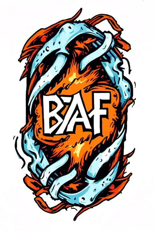 bar claw marks with letters BZAF tattoo design idea