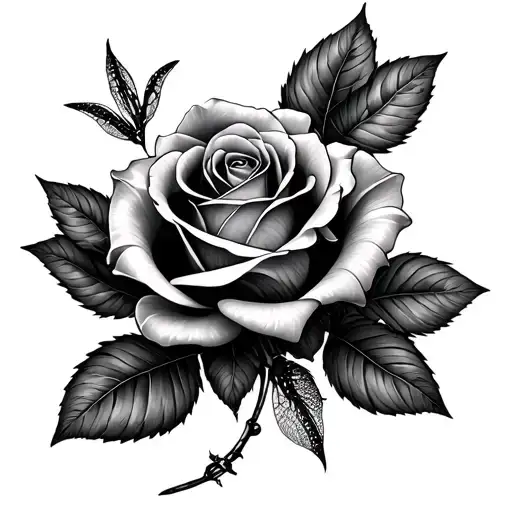 rose, dragonfly tattoo design idea