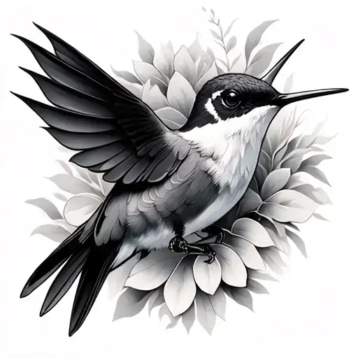 humming bird tattoo design idea
