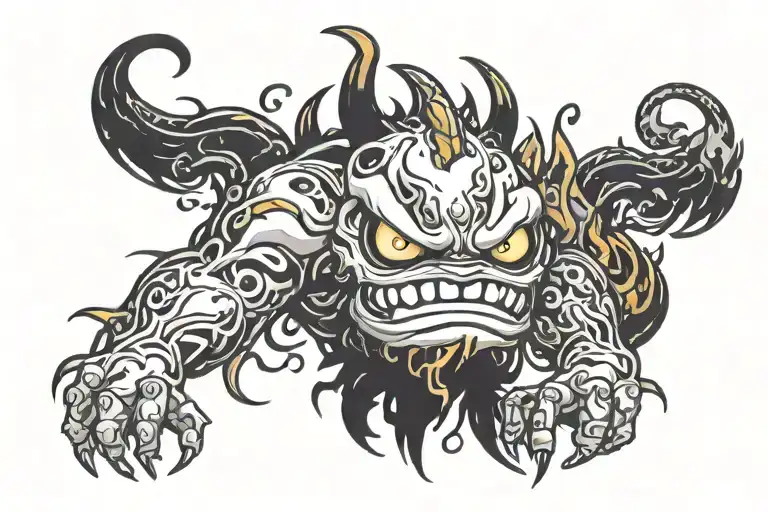 Anxiety monster tattoo design idea
