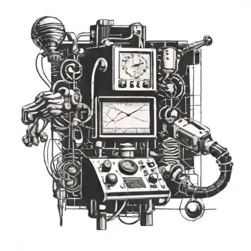 A tattoo representing the evolution of technology from 1953 to 2020 tattoo design idea