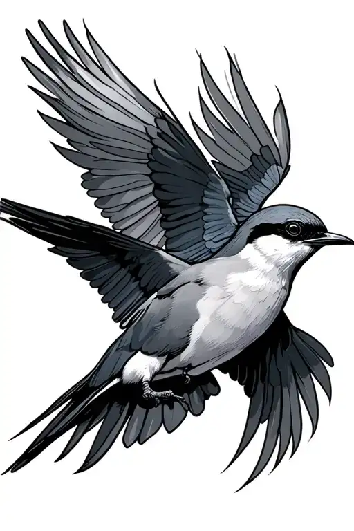 swallow bird soaring tattoo design idea