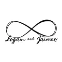infinity symbol with names in loops Logan and Jaimee  tattoo design idea