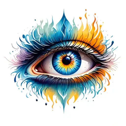 3rd eye surrounded tattoo design idea