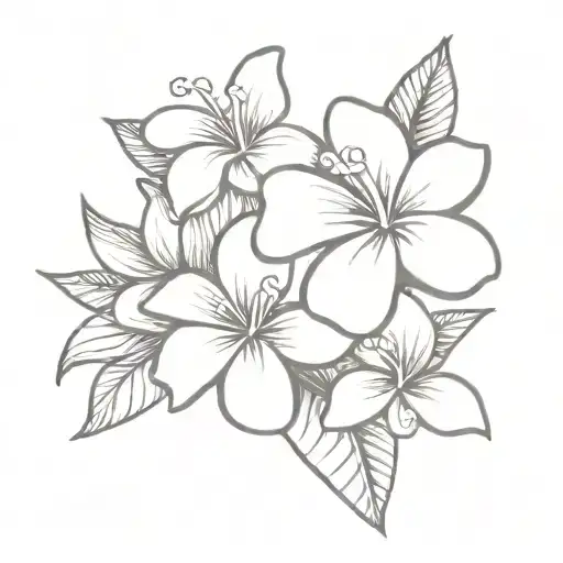 cross with plumeria flowers tattoo design idea