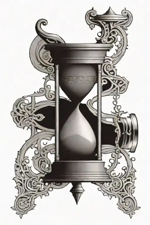 ancient looking middle eastern hourglass  tattoo design idea