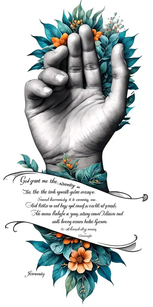 "Serenity prayer" prayer hands god grant me the serenity prayer tattoo sleeve designs tattoo design idea