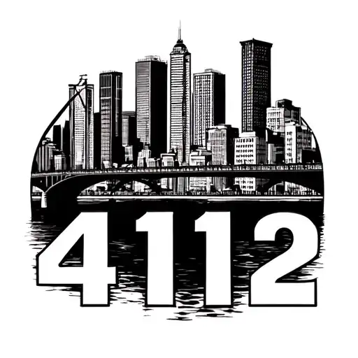 pittsburgh theme, bridges, the number  412, skyline tattoo design idea
