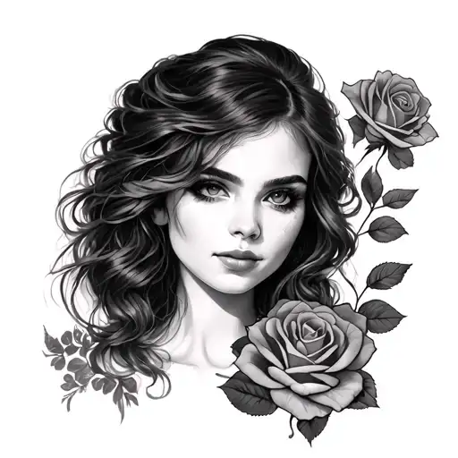 Stephanie with a rose tattoo design idea