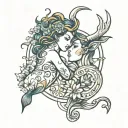 Aquarius and Taurus tattoo design idea