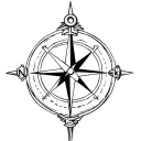 anchor compass surrounded tattoo design idea