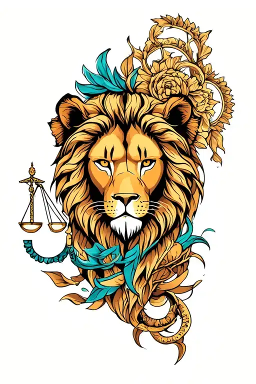 leo, libra, aquarius tattoo design idea