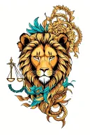 leo, libra, aquarius tattoo design idea