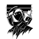 Music inspired tattoo design combining Daft Punk, Marshmello, Avicii and Ozzy. tattoo design idea