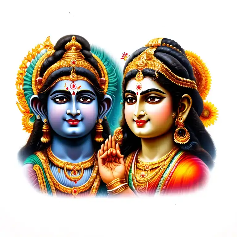 hanuman and lakshmi merged together tattoo design idea