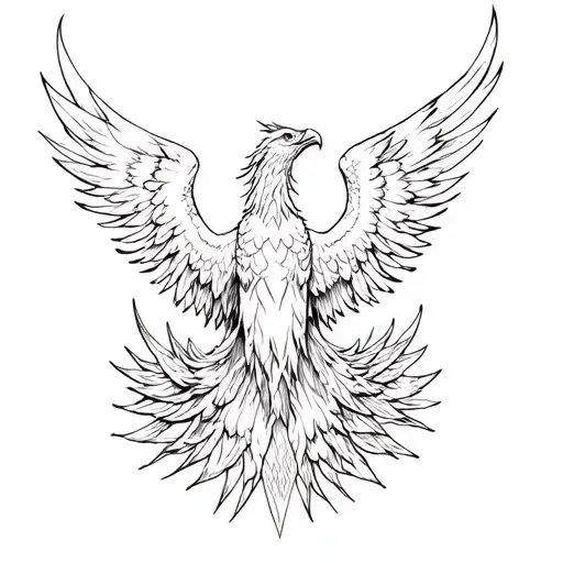 phoenix rising from the ashes tattoo design idea