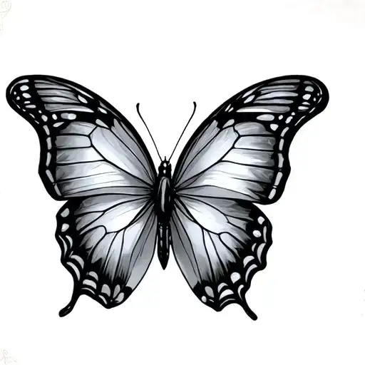 butterfly with very soft smooth shading  tattoo design idea