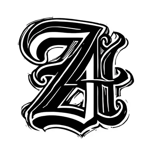 Z and H cursive font tattoo design idea