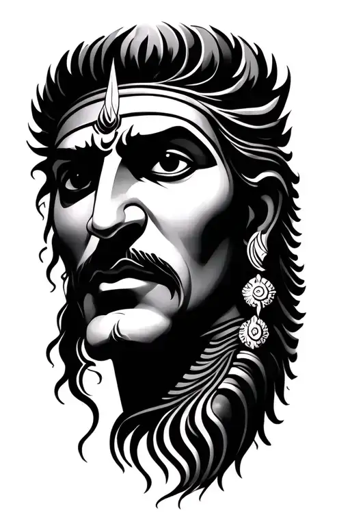 shiva trishul along with crazy designs tattoo design idea