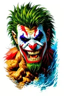 lapu lapu red hulk mixed with Joker tattoo design idea