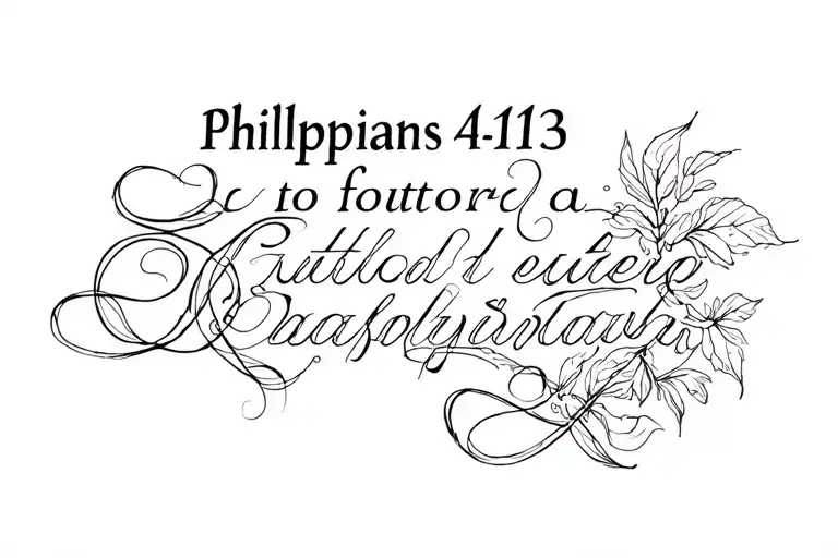 Philippians 4 13 font intertwined tattoo design idea