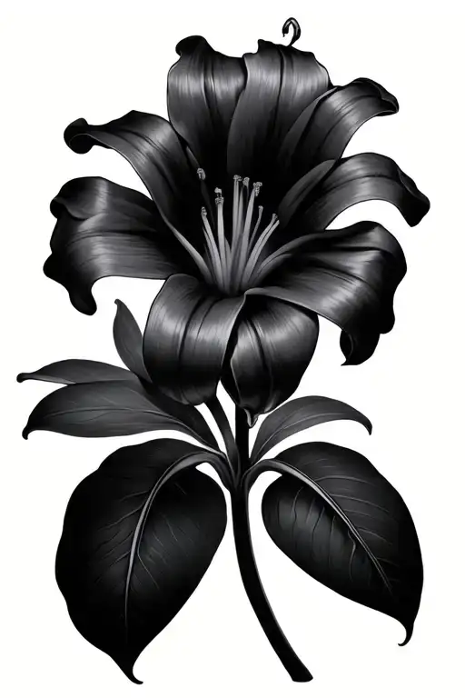"Moa & Alma" lily flower tattoo design idea