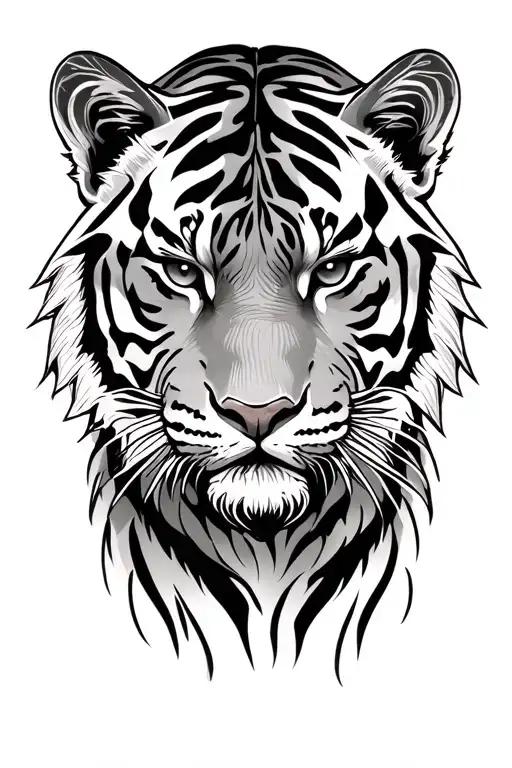 tiger face tattoo design idea