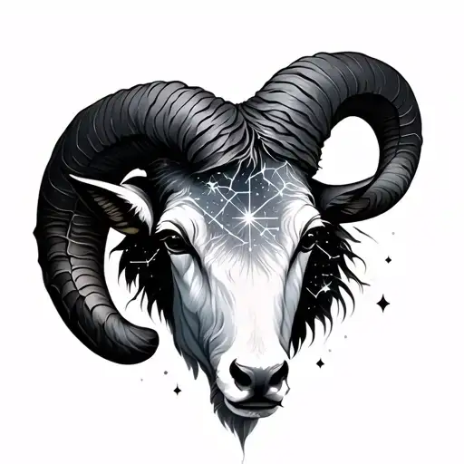 Aries constellation intertwined tattoo design idea