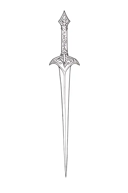 dagger with room for text on blade tattoo design idea