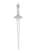 dagger with room for text on blade tattoo design idea