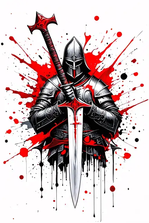 Knights Templar with a Sword tattoo design idea